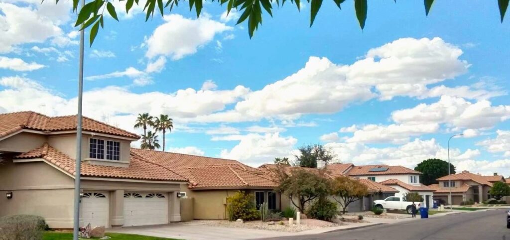 A street in an Arizona HOA community.